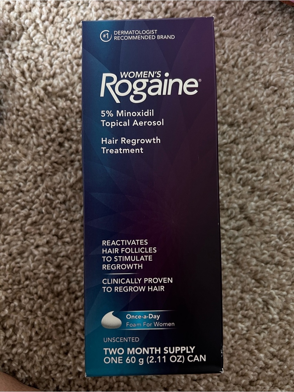 Women's Rogaine 5% Minoxidil Hair Regrowth Treatment Foam - Unscented Blue